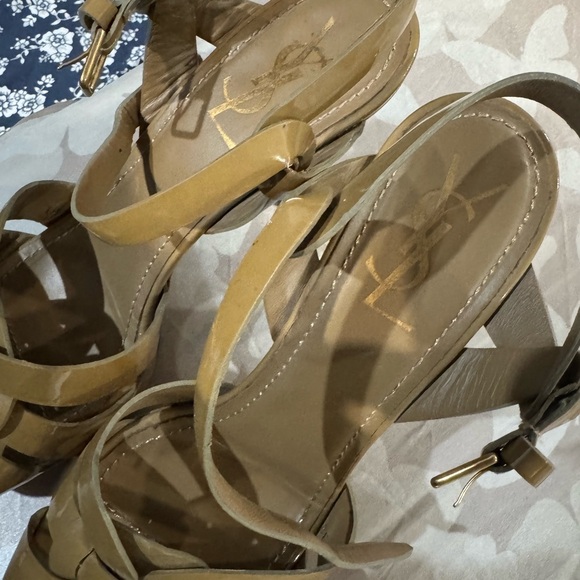Yves Saint Laurent Women's Tan Heeled Sandals - Picture 3 of 9
